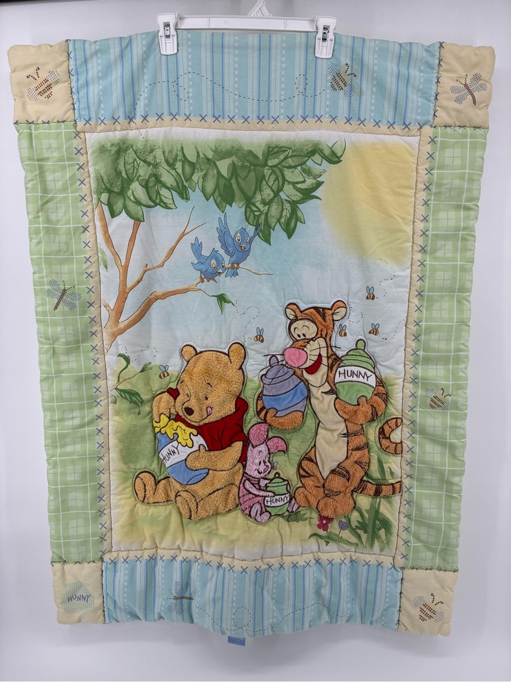 Disney Baby Winnie the Pooh Nursery Throw Crib Blanket - Green/Blue